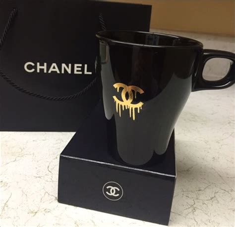 black chanel coffee mug|Chanel cup and saucer.